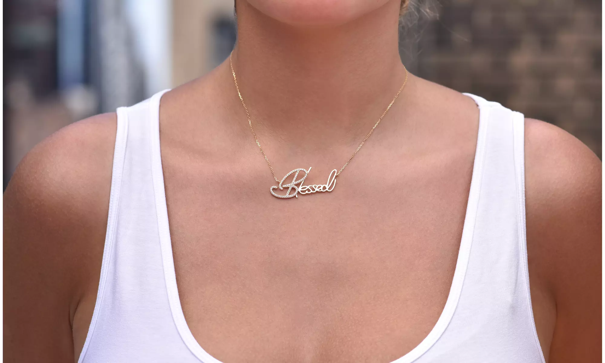 Sterling Silver Blessed Necklace - Second Medium