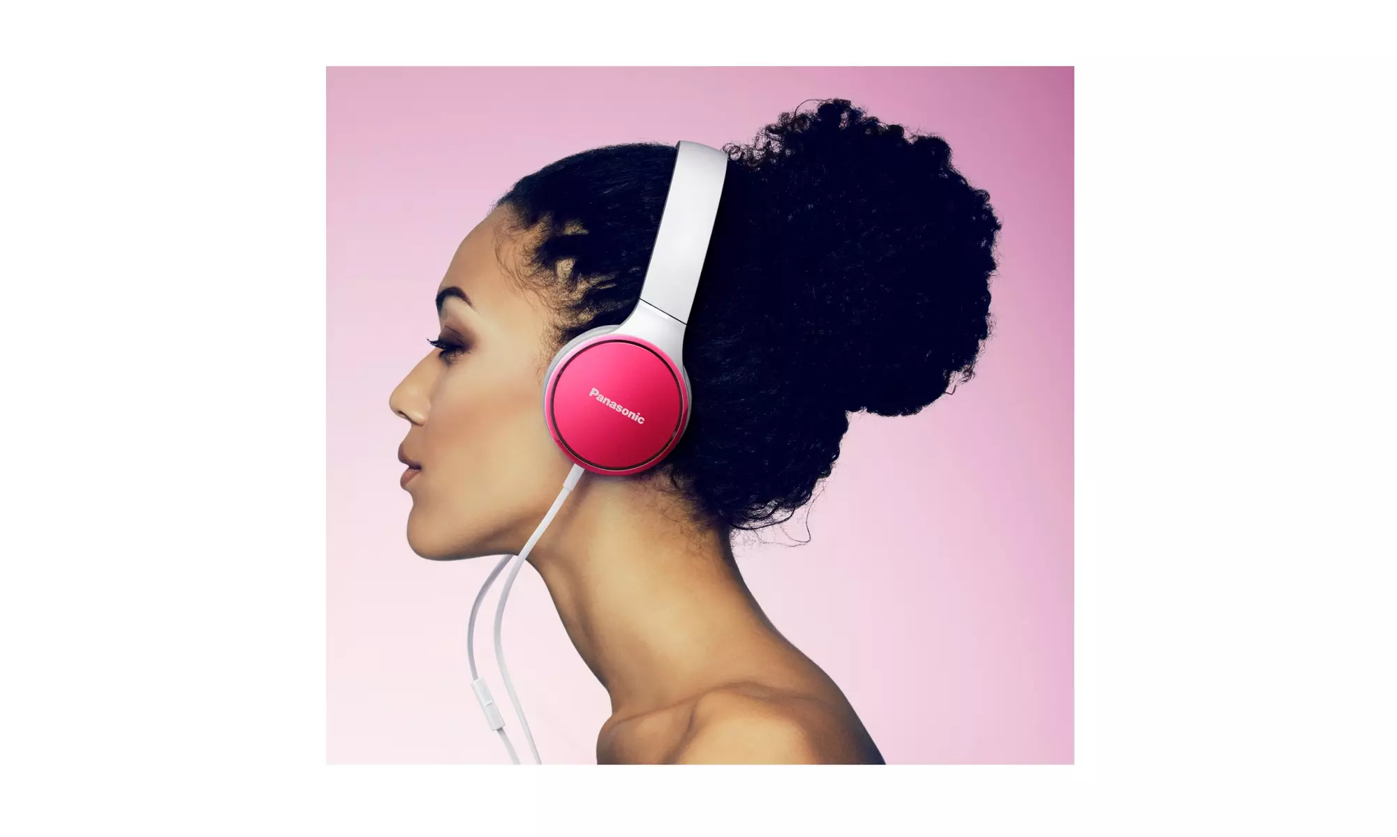 Panasonic RP-HF300M-P On-Ear Stereo Headphones with Mic (Pink, 5-Pack) - Second Medium