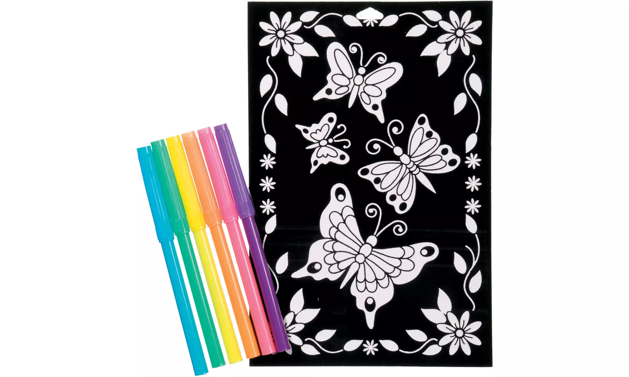 Darice Color In Velvet Poster 6 X 9 Inches Butterfly Daisy - Primary Image