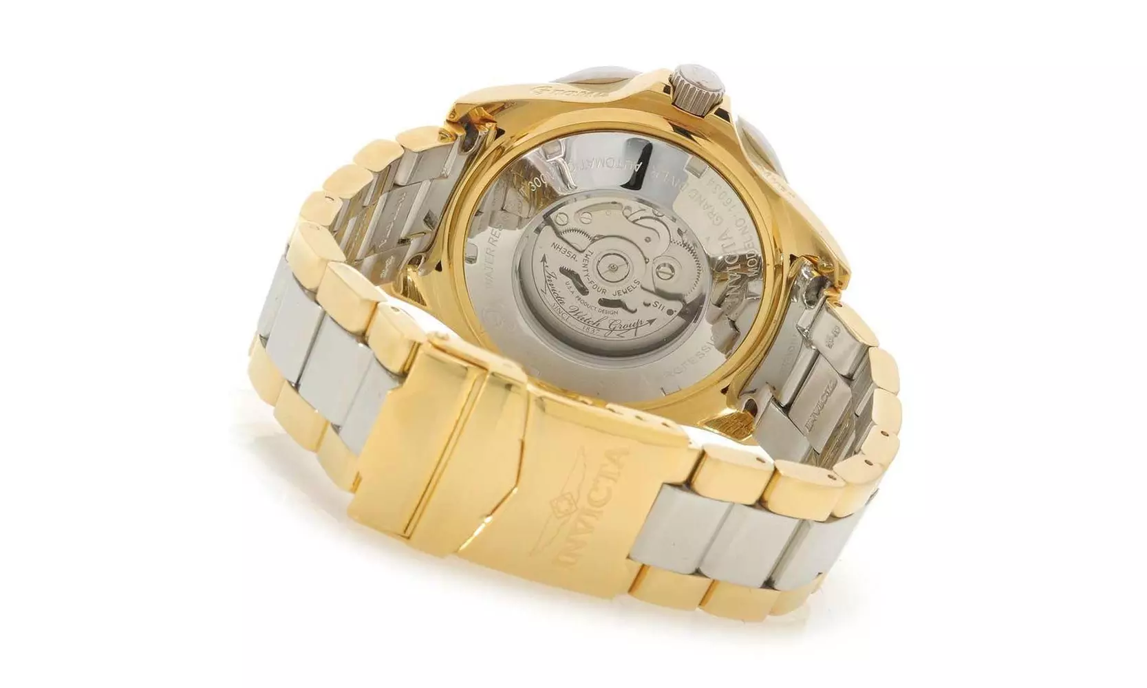 Invicta 16034 Men's Grand Diver Black MOP Dial Two Tone Automatic Diver Watch  - Second Medium