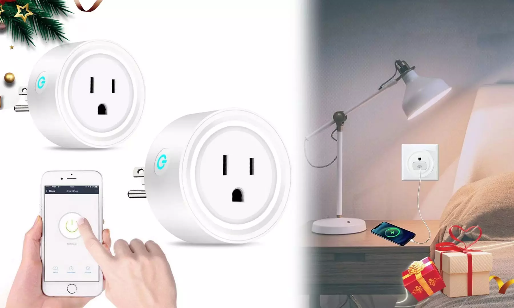 Mini Smart WiFi Plug APP Remote Control WiFi Outlet for Christmas Gifts - Primary Image