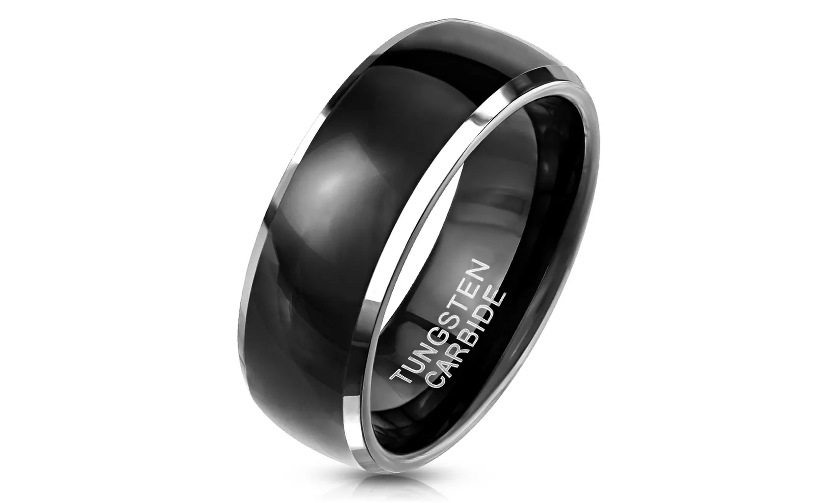 Mens Tungsten Carbide Stylish Sharp Band Ring - Primary Image