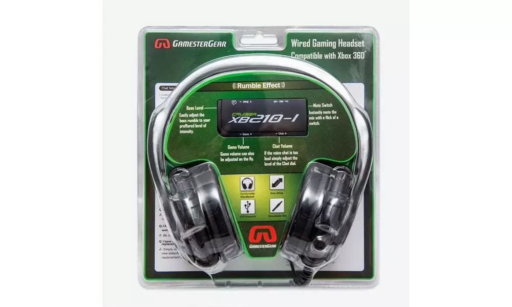 GamesterGear Cruiser XB210-I 2.1 Amplified Stereo Headset w/mic Black - Primary Image