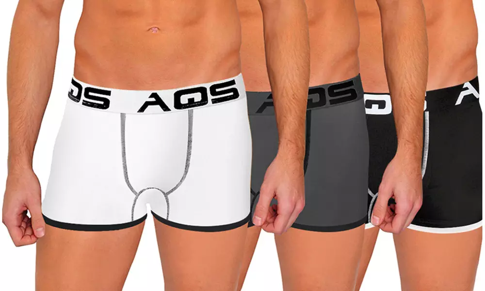 3 Pack AQS Men's Fitted Boxer Briefs