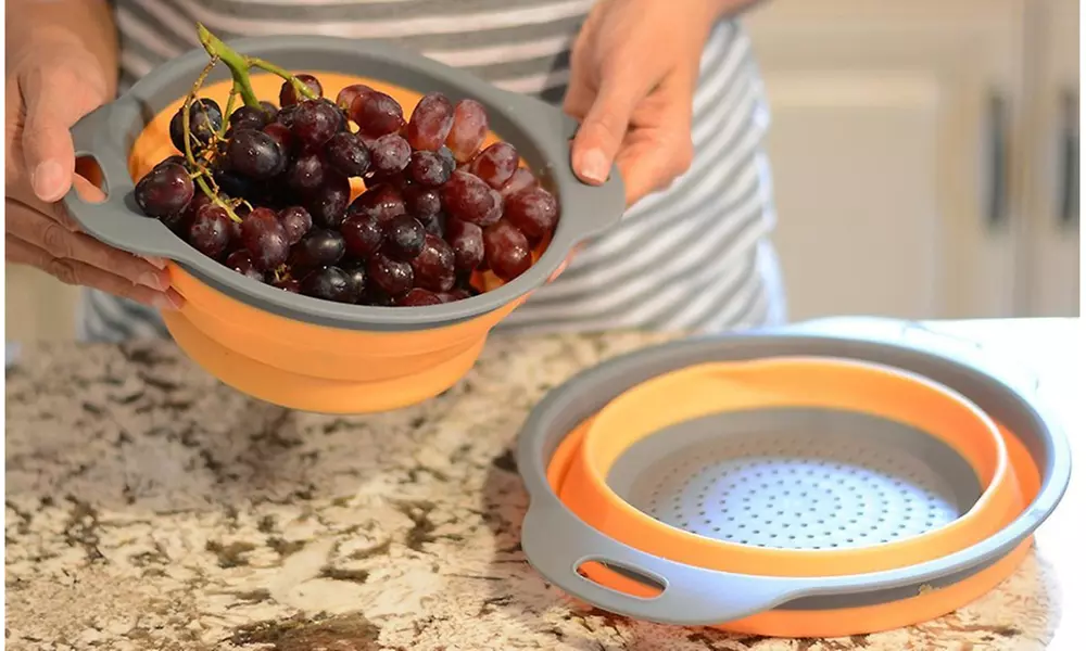 3-in-1 Collapsible Strainer, Salad Bowl, and Multipurpose Holder (2-Pack) - Primary Image