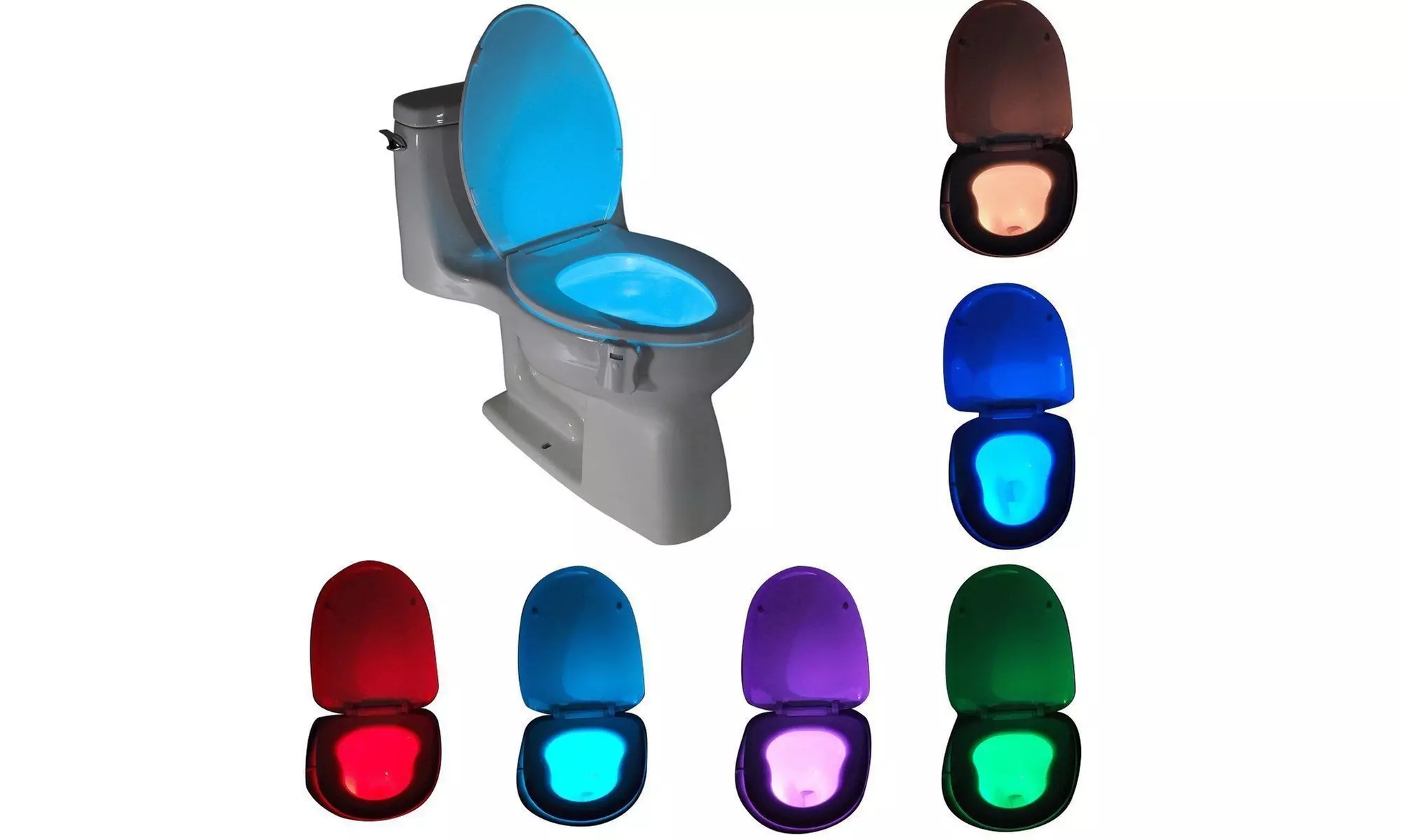 LED Sensor Motion Activated Bathroom Night Light Toilet Seat Bowl Battery Glow - Primary Image