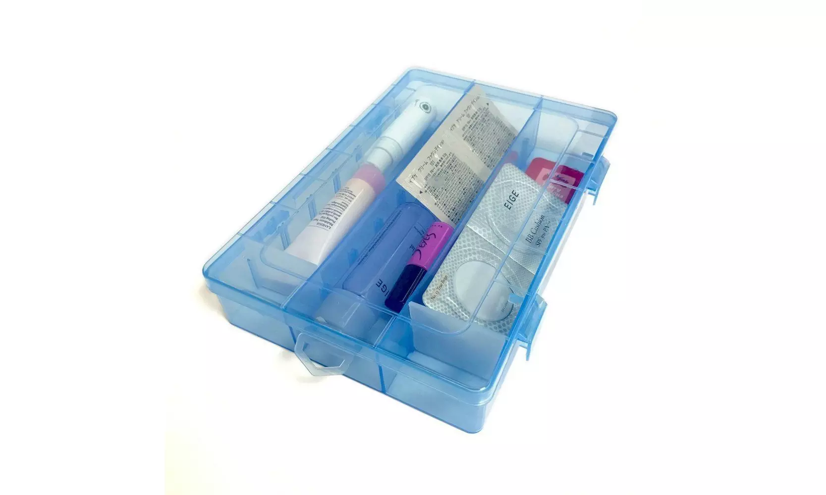 2-Pack 24 Grids Plastic Storage Box Jewelry Earring Tool Containers Organizer