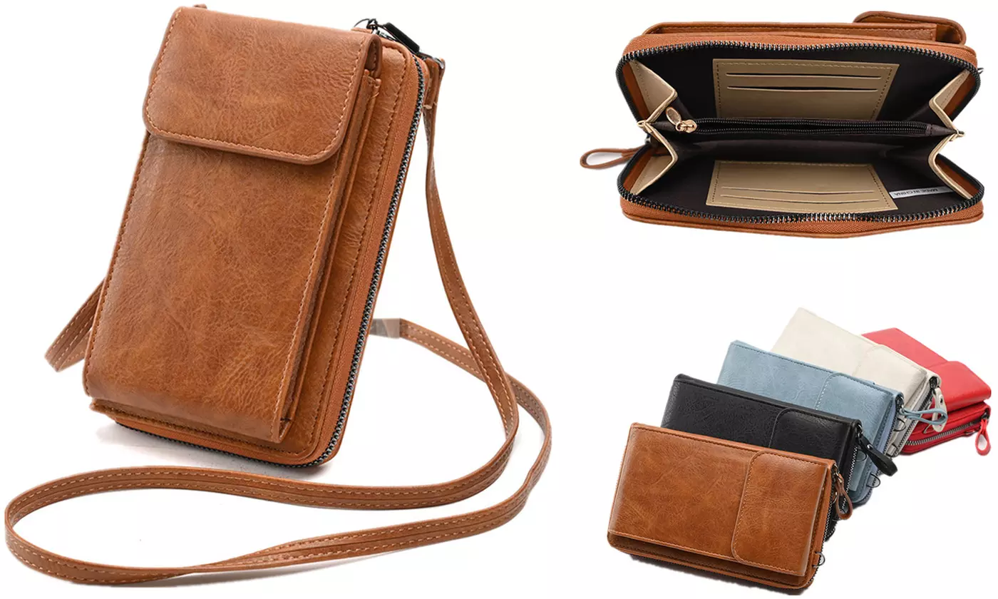 Women Small Crossbody Bags Cell Phone Purse Leather Wallet Purses with Card Slot - Primary Image