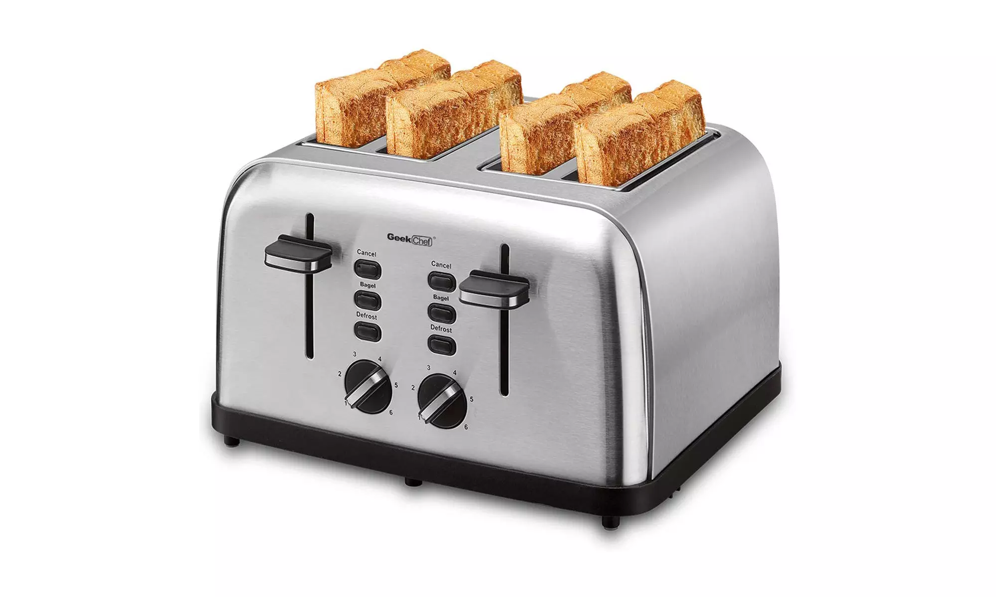 4 Slice Geek Chef  Extra-Wide Slot Toaster with Dual Control Panels - Primary Image