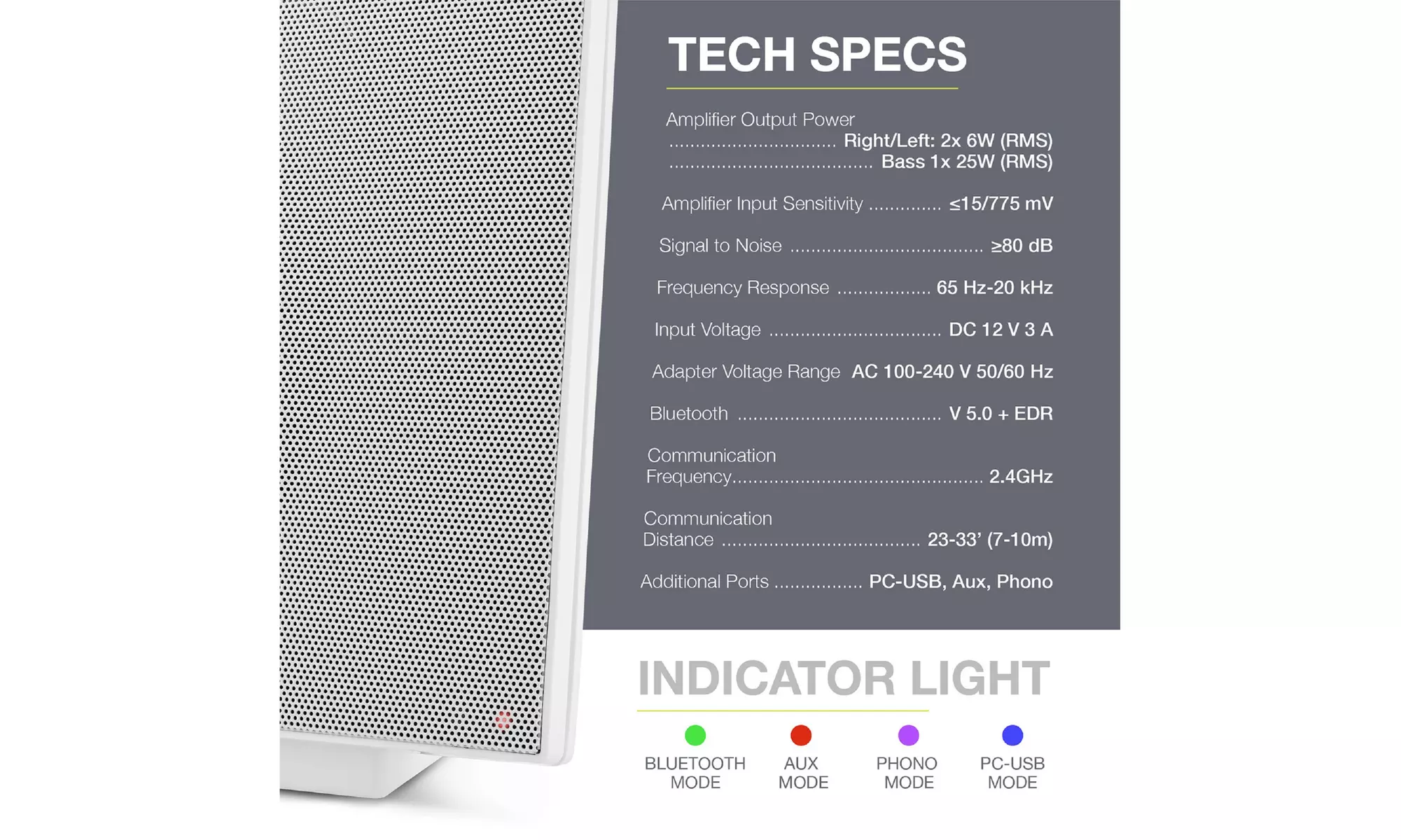 Knox Gear Vacuum Tube Bluetooth 5.0 Speaker System - Hybrid Wireless Speakers - Second Medium