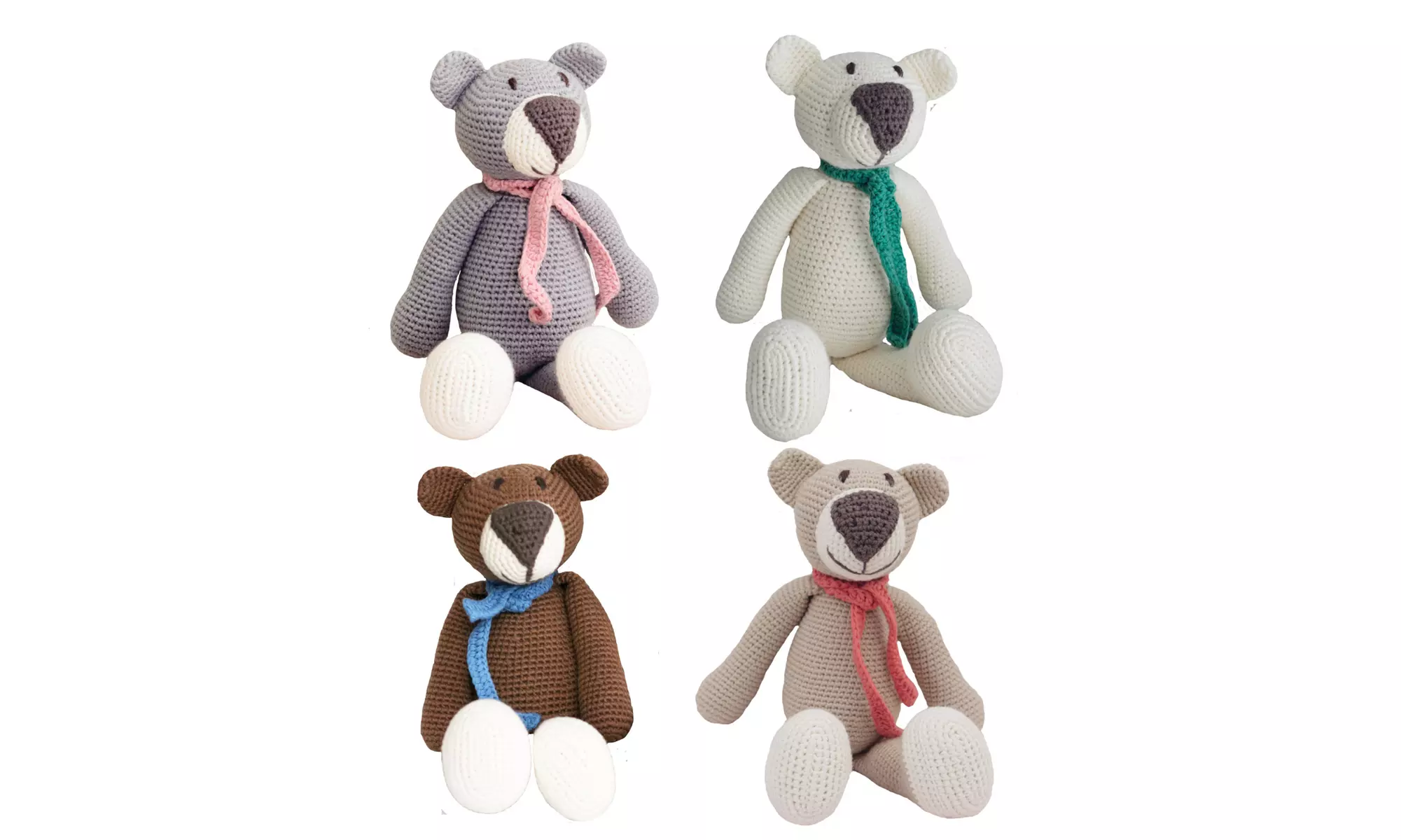 Hand Knitted Toys Animals Cute Kids Huggable Organic Yarn - Atty The Bear - Primary Image