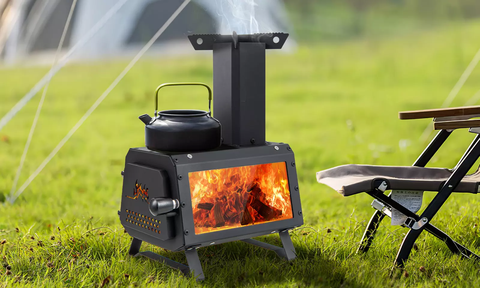 Costway Portable Wood Burning Stove Wood Camping Stove Heater - Primary Image