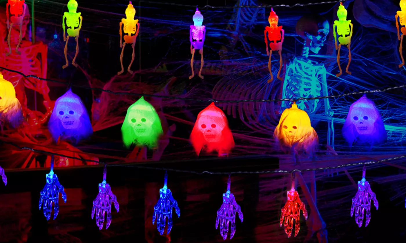 Halloween Ghost/Skull/Skeleton String Lights (3-Pack) - Primary Image