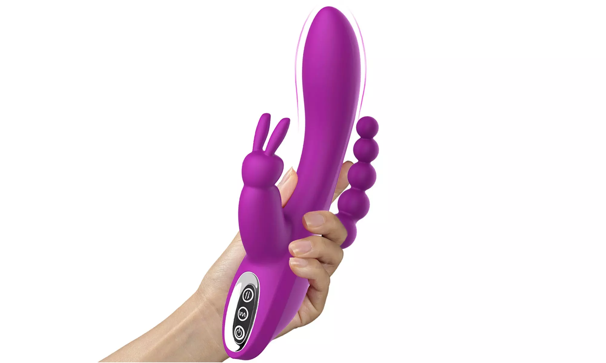 Triple Climax G-Spot Anal Clitoris Rabbit Vibrator Rechargeable Adult Sex Toys