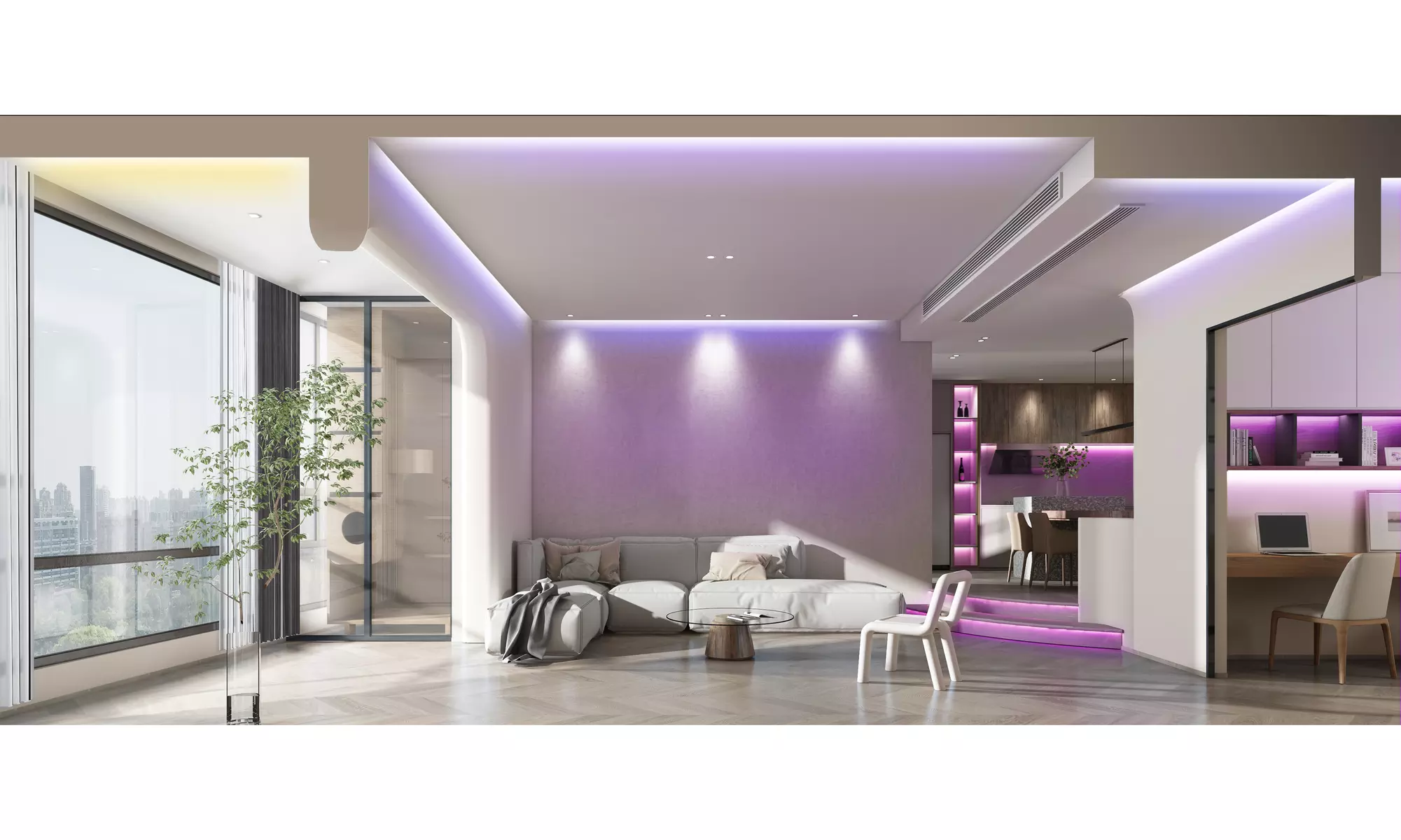 Promounts Smart WI-FI RGB 16 ft LED Lights TV Backlight Strip Voice Activated - Second Medium