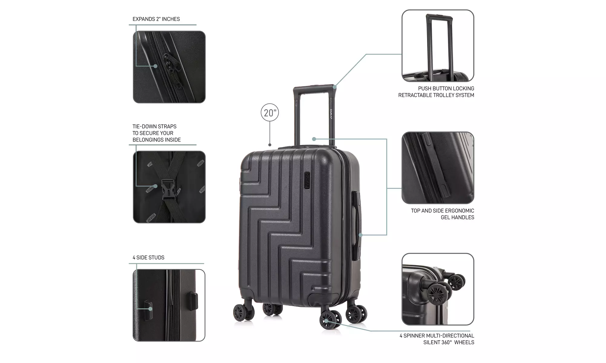DUKAP Zahav Lightweight Hardside Spinner Luggage