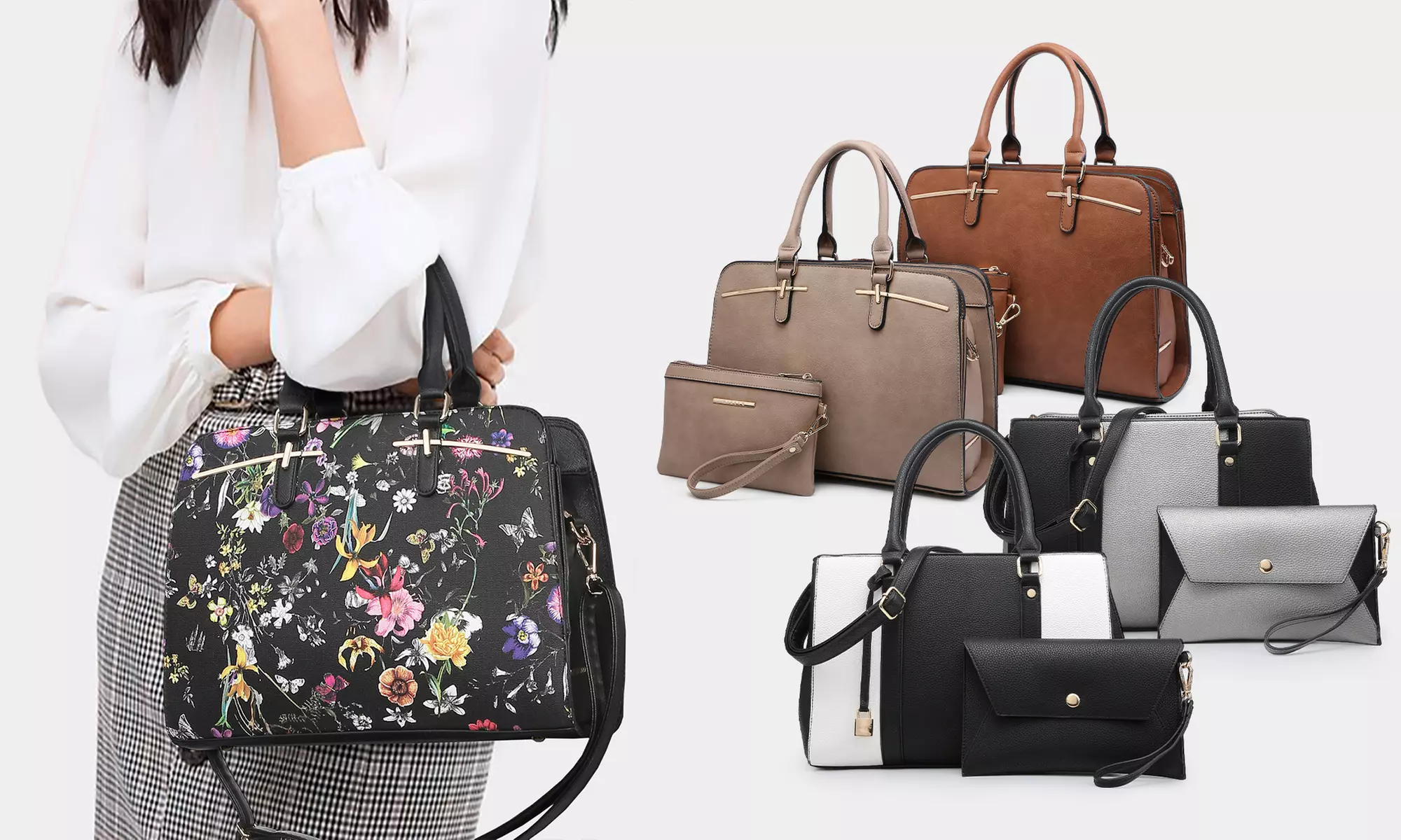 MKP COLLECTION Women Medium Satchel Handbags with Matching Wristlet - Primary Image