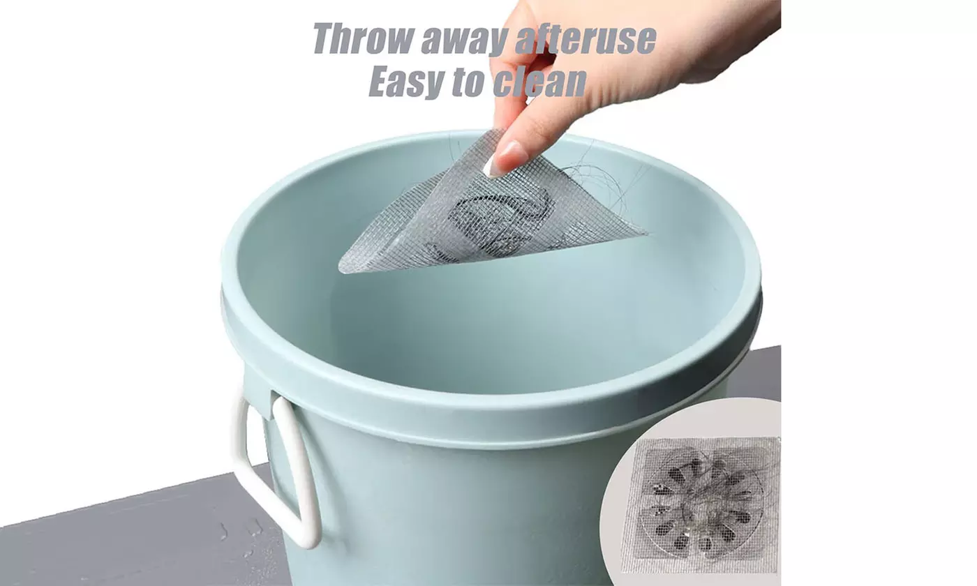 Disposable Shower Drain Covers Hair Catchers Mesh Stickers (20 or 50 Pack)