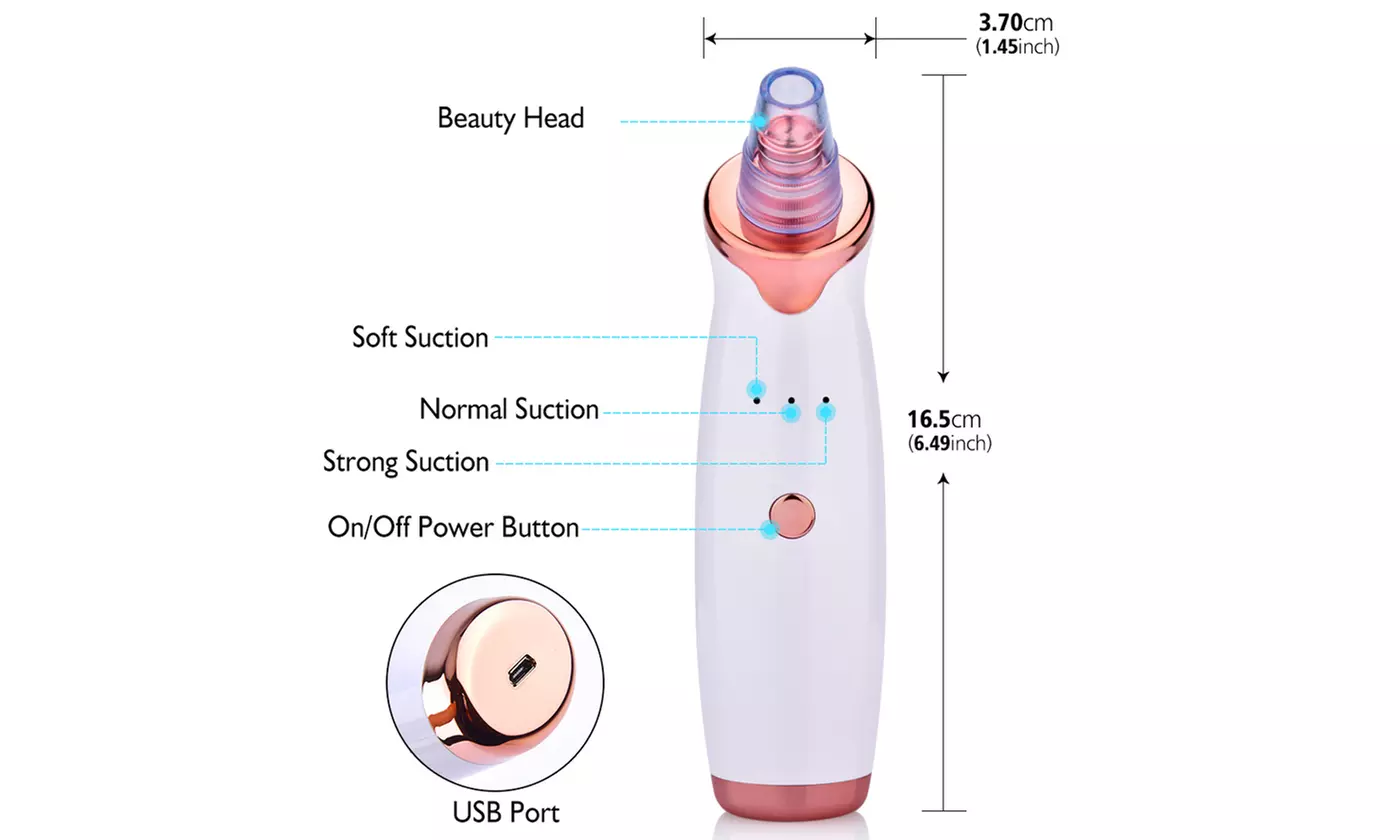 Electric Blackhead Remover Vacuum Facial Pore Cleanser Acne Suction Extractor
