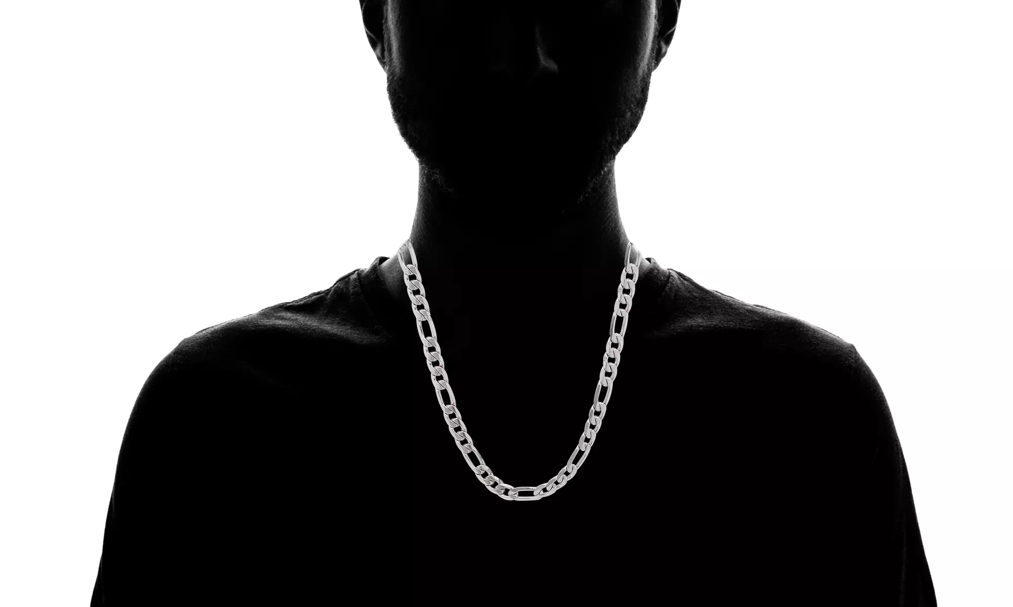 Men's Choice of Stainless Steel Figaro Necklace or Figaro Chain And Bracelet Set