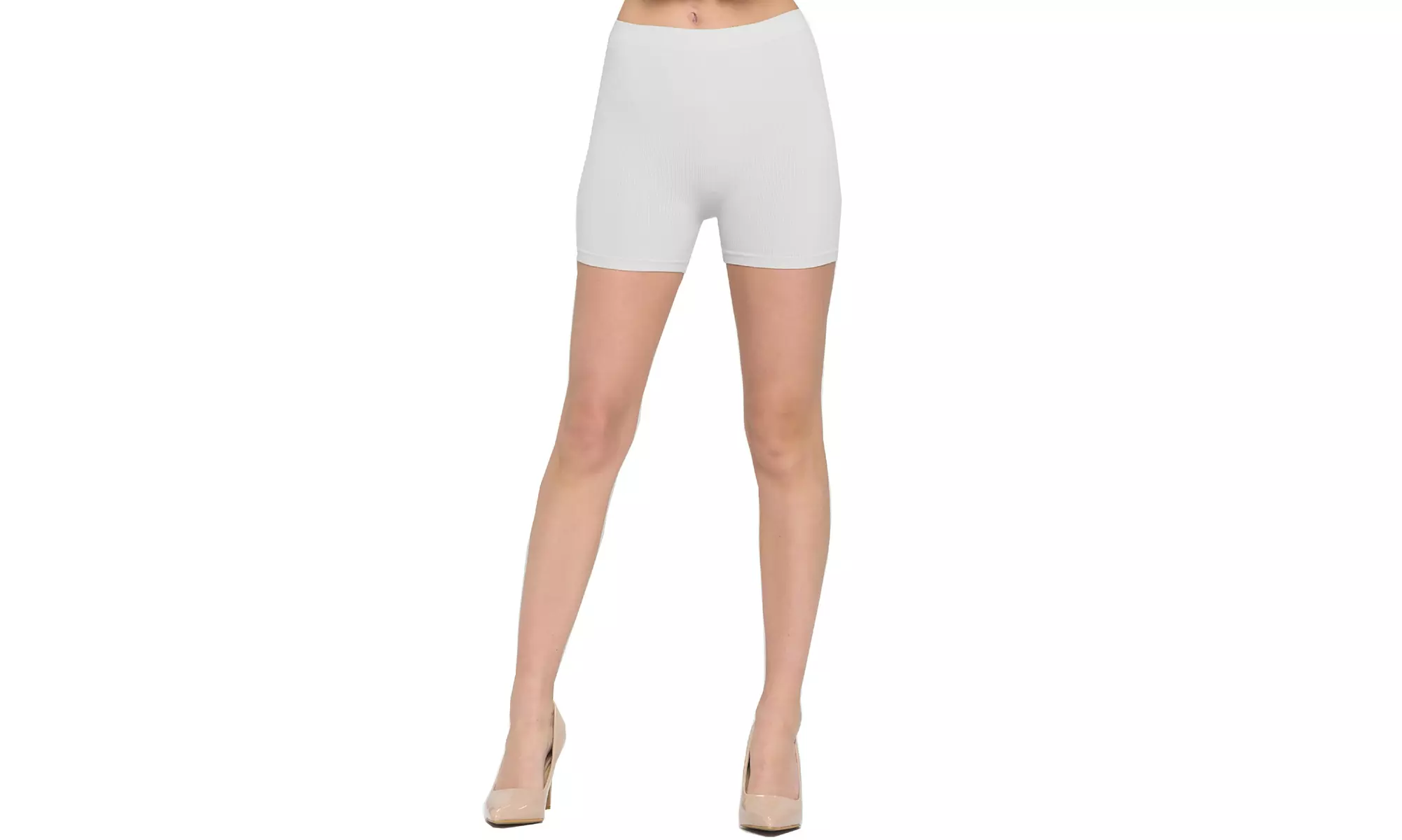 MOA Collection Women's Ribbed Mini Biker Shorts