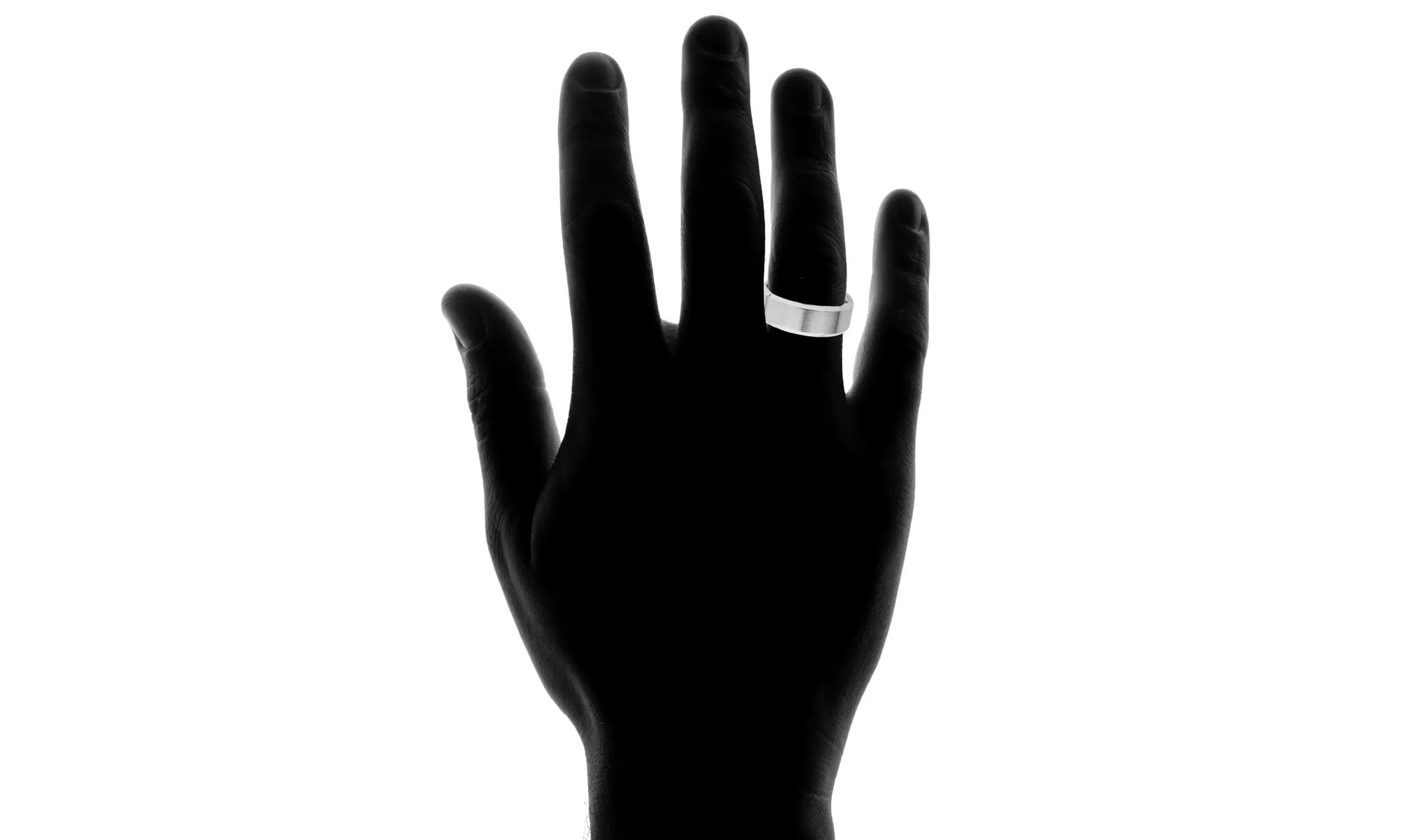Men's Stainless Steel Brushed Beveled Edge Band (8mm)