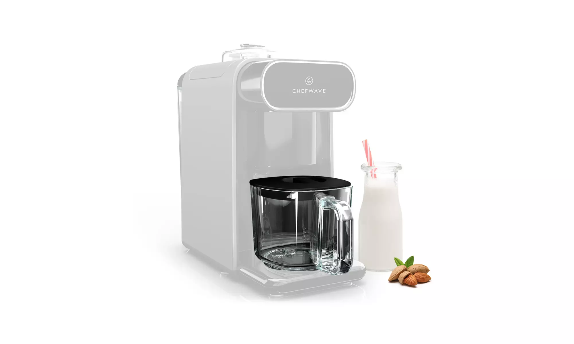 Glass Pitcher with Black Lid for ChefWave Milkmade Non-Dairy Milk Maker (Black) - Primary Image
