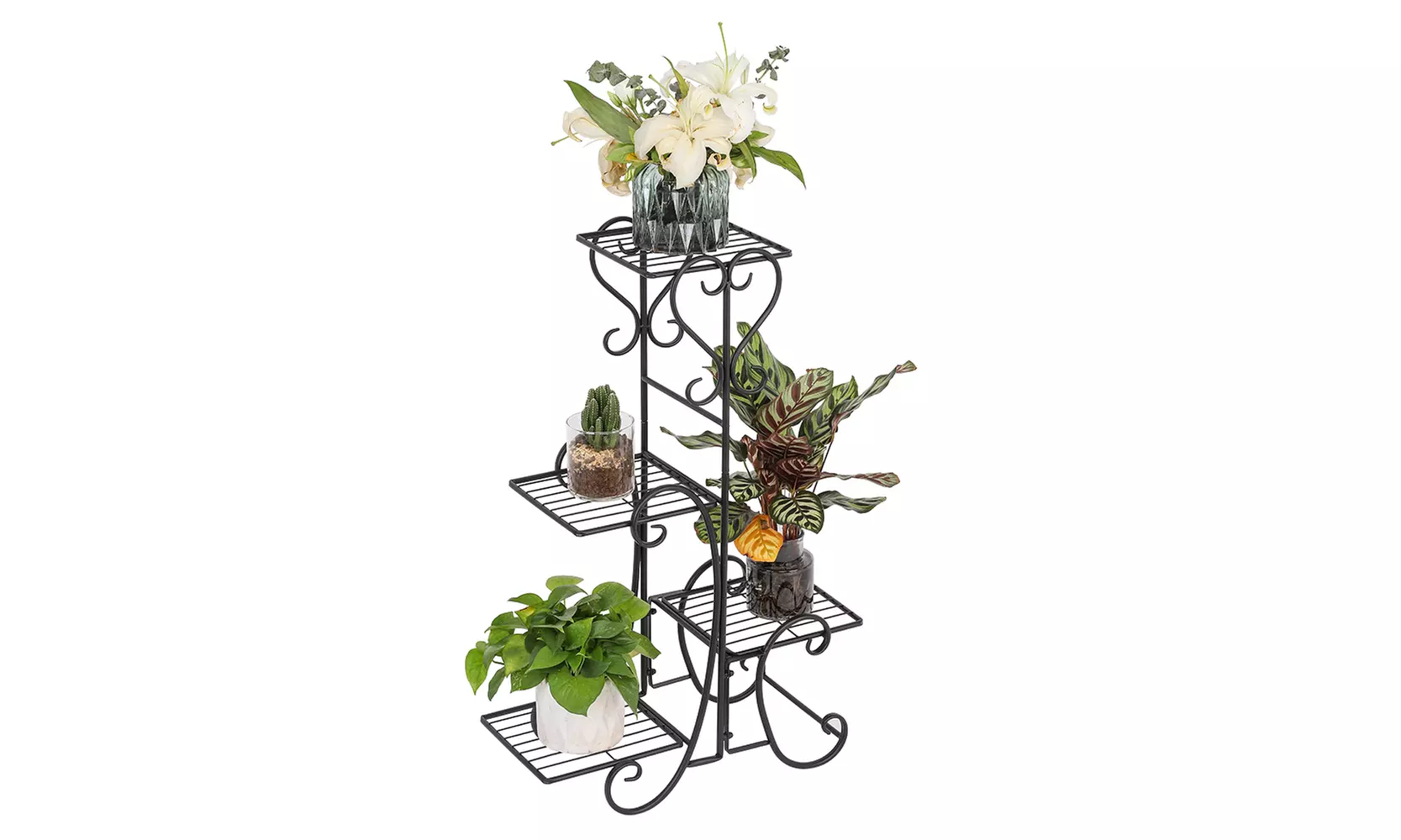 4 Potted Flower Metal Plant Pot Stand Decoration for Indoor Outdoor Garden