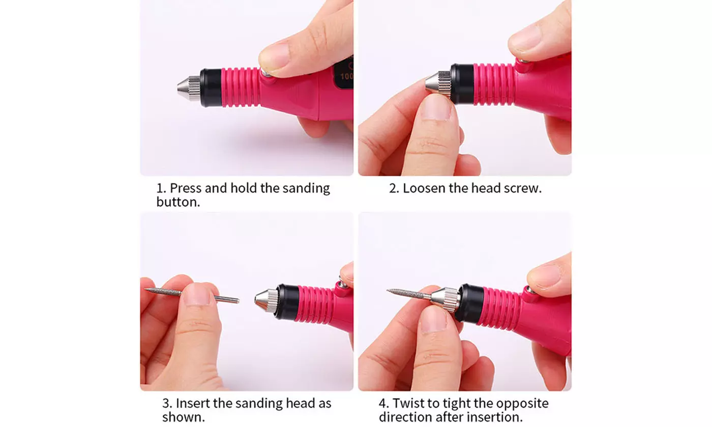 Electric Nail Drill Nail Art Care File Manicure Pedicure Kit Acrylic Gel Remover - Second Medium