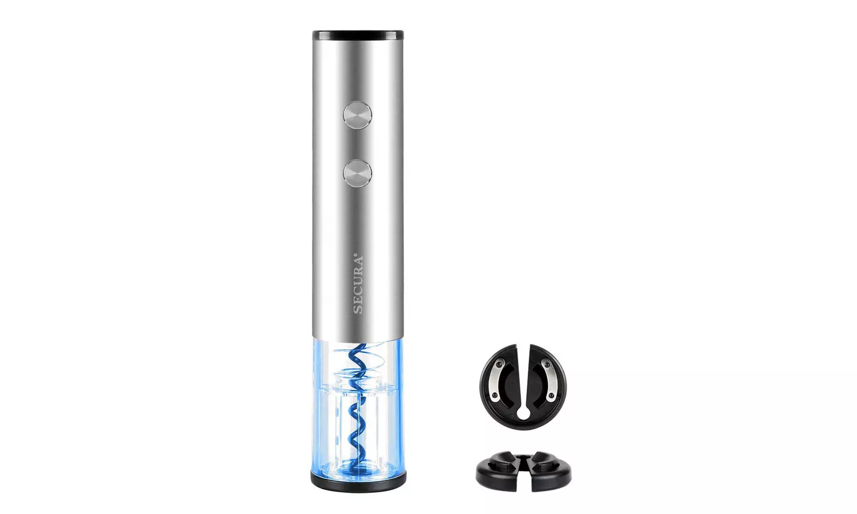 Electric Bottle 4A Battery Powered Wine Opener with Foil Cutter, Stainless Steel - Second Medium