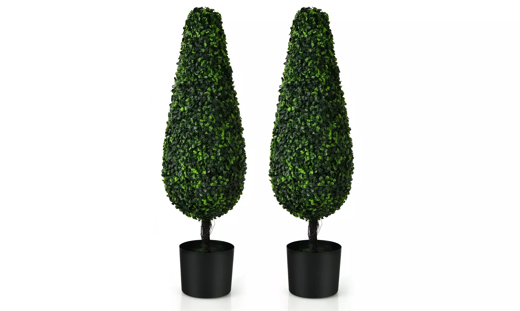 Costway 2 Pack 3FT Artificial Tower Topiary Tree UV Resistant Indoor Outdoor - Primary Image