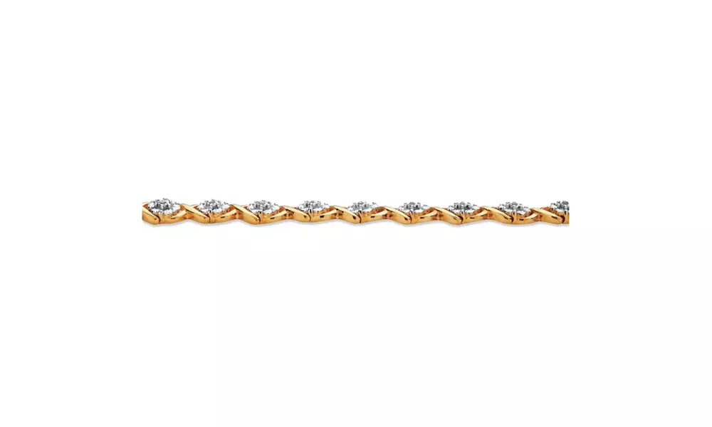 1/4 TCW Diamond "X and O" Necklace in 18k Yellow Gold-Plated - Second Medium