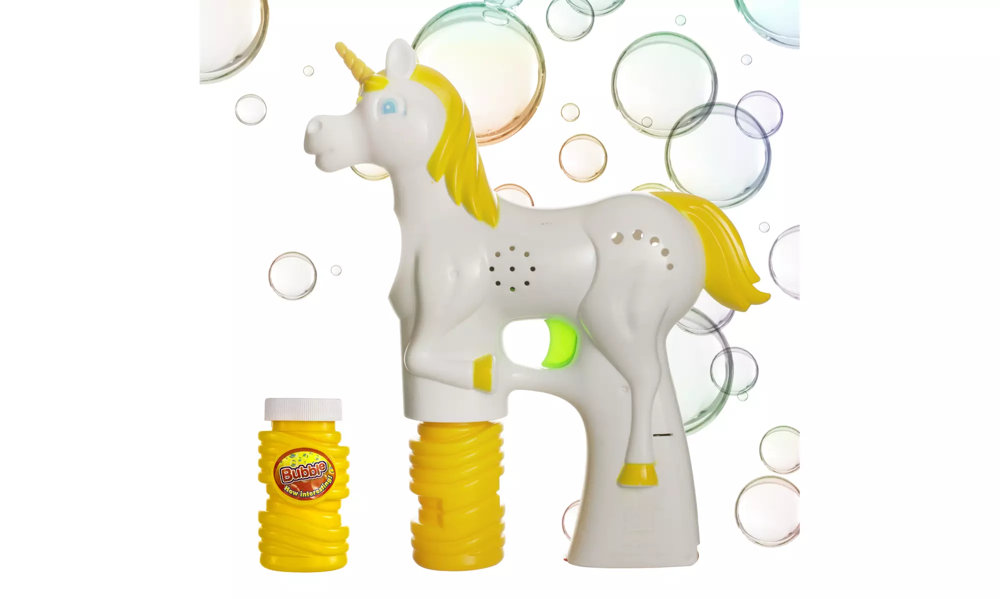 Unicorn Light-up Bubble Gun Blaster with 2 Bubble Solution - Primary Image