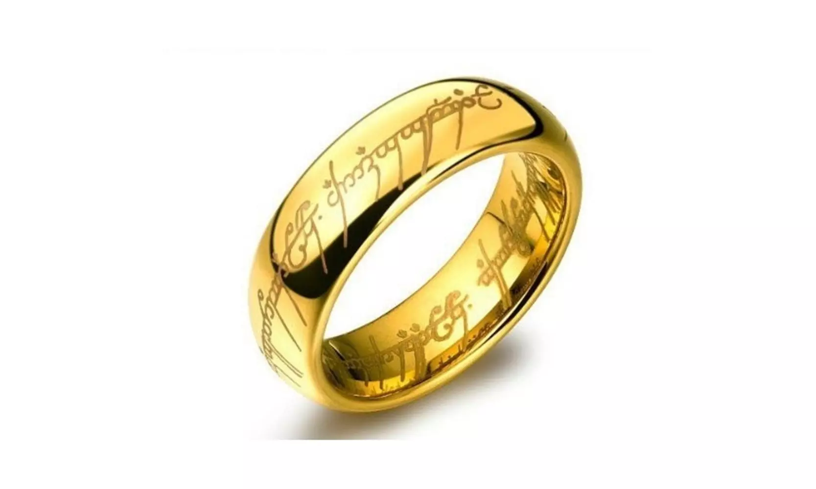 Stainless Steel 18K White Gold Plated Wedding Ring - Primary Image