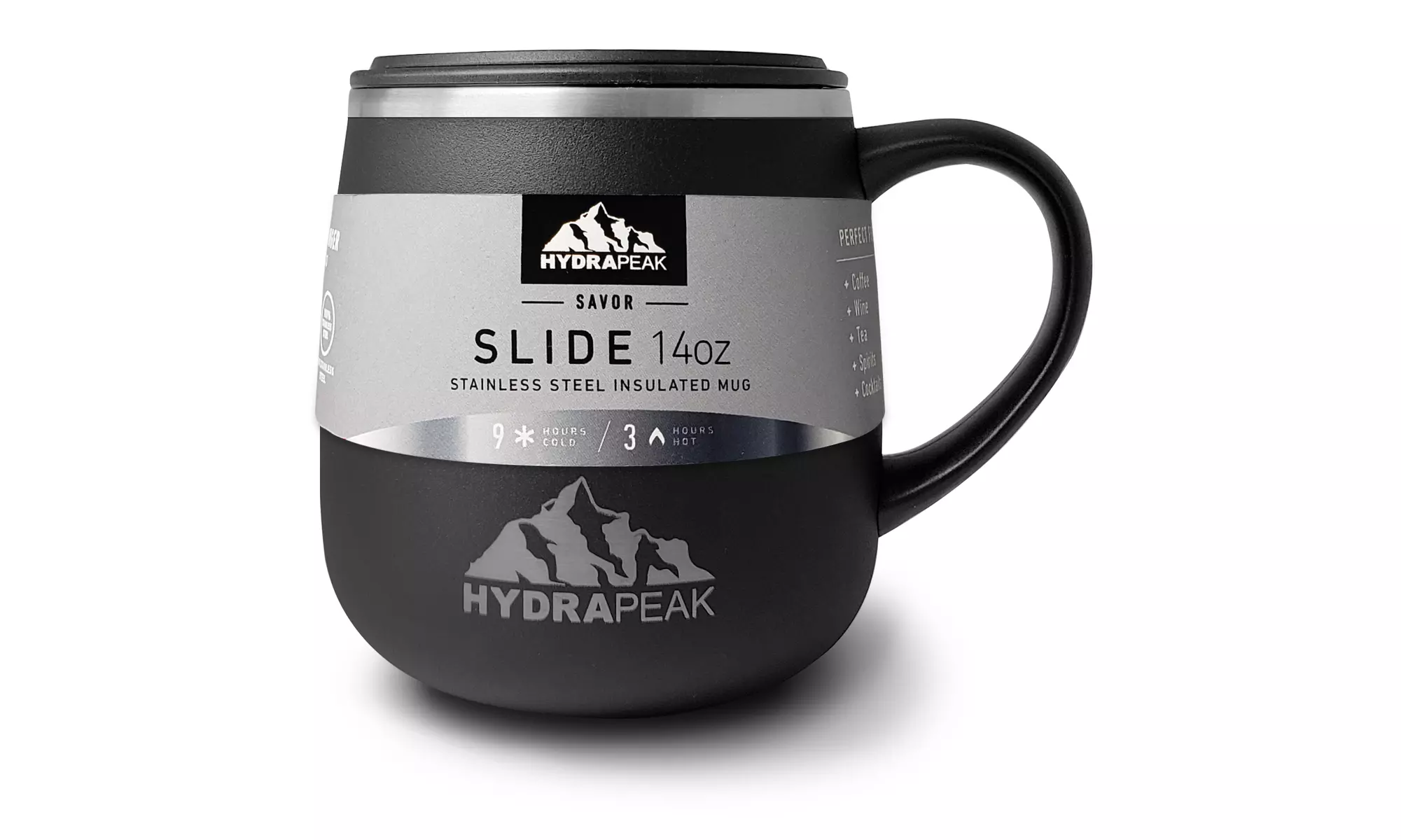 HydraPeak 14oz Stainless Steel Insulated Coffee Mug W/Slide Lid - Second Medium