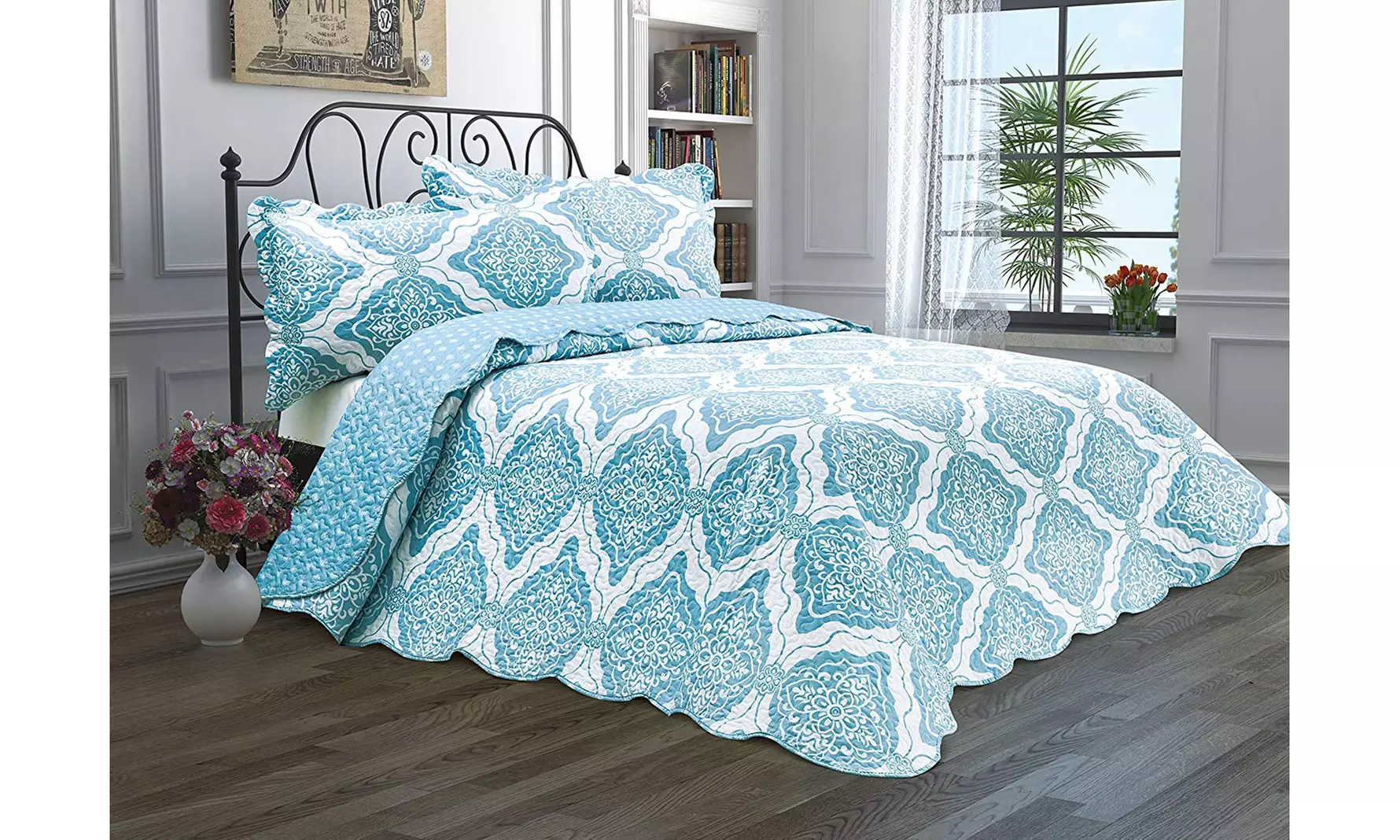 Chiara Rose Luxury Home Hotel Reversible Lightweight 2 & 3 Piece Quilt Set - Primary Image