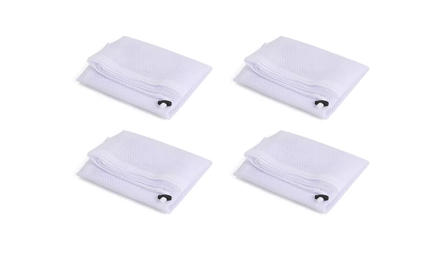 2Pcs Heavy Duty Laundry Bag Large Mesh Wash Clothes With Drawstring Top Closure
