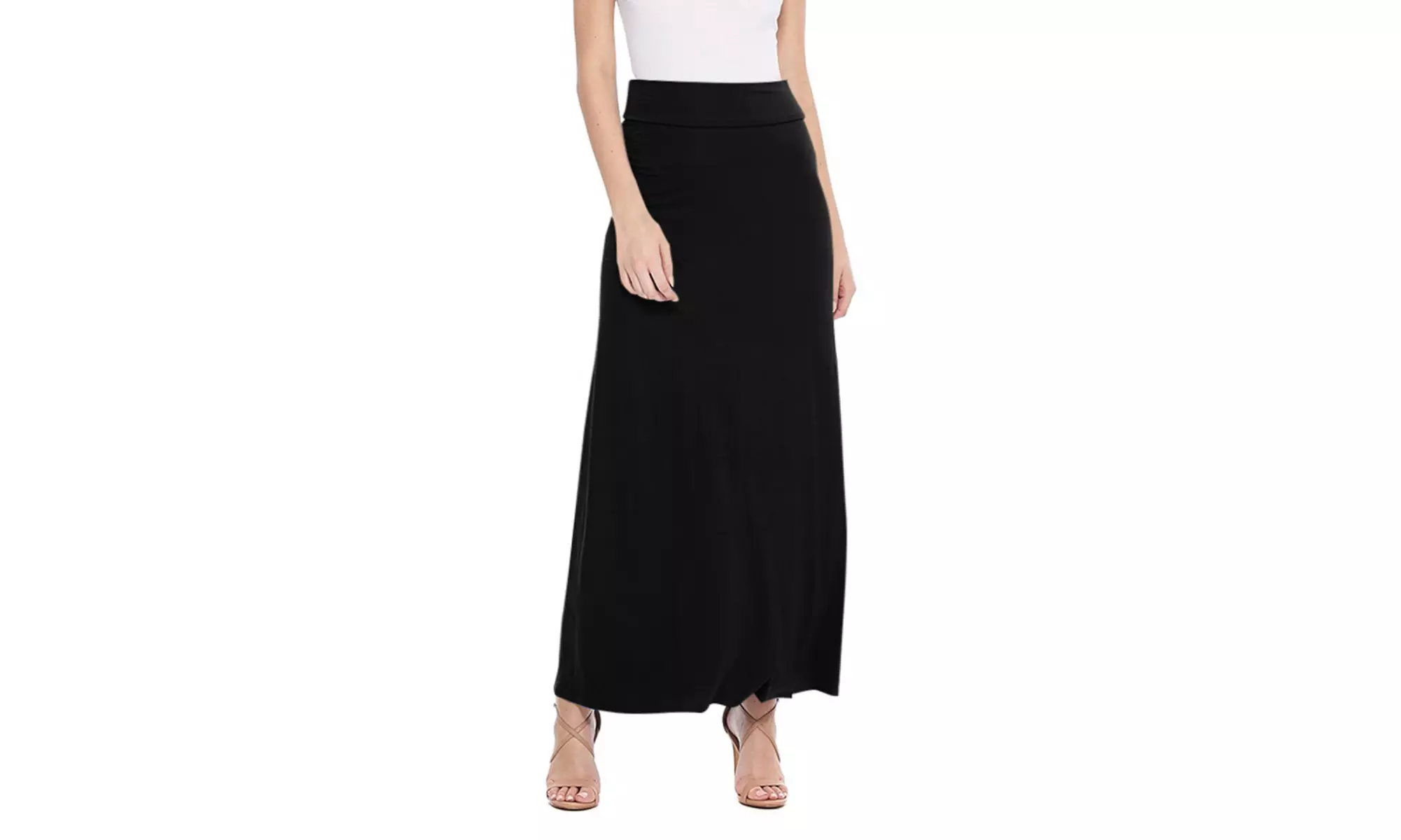 Women's Casual High Waist A-Line Maxi Long Skirt (Pack of 2)