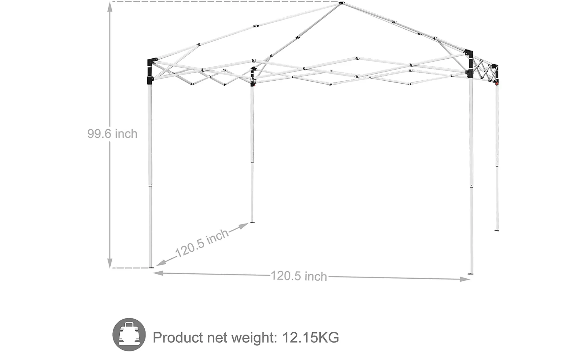 Zeny 10 x 10 FT Pop-Up Foldable Canopy Tent Pre-Assembled - Second Medium