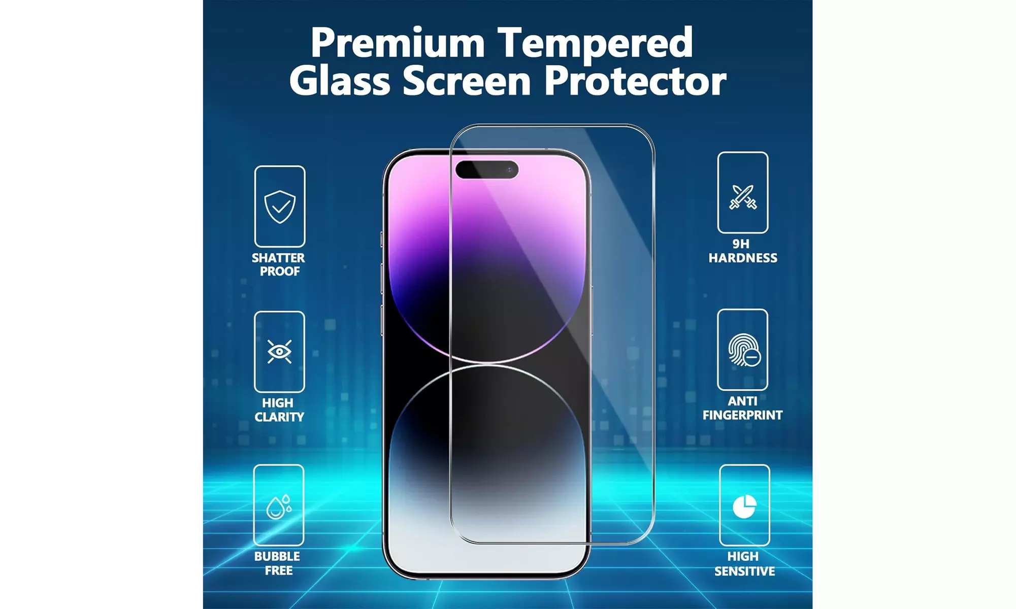 (2 Pack) Tempered Glass Screen Protectors For Apple iPhone 15 Pro Max / 15 Plus