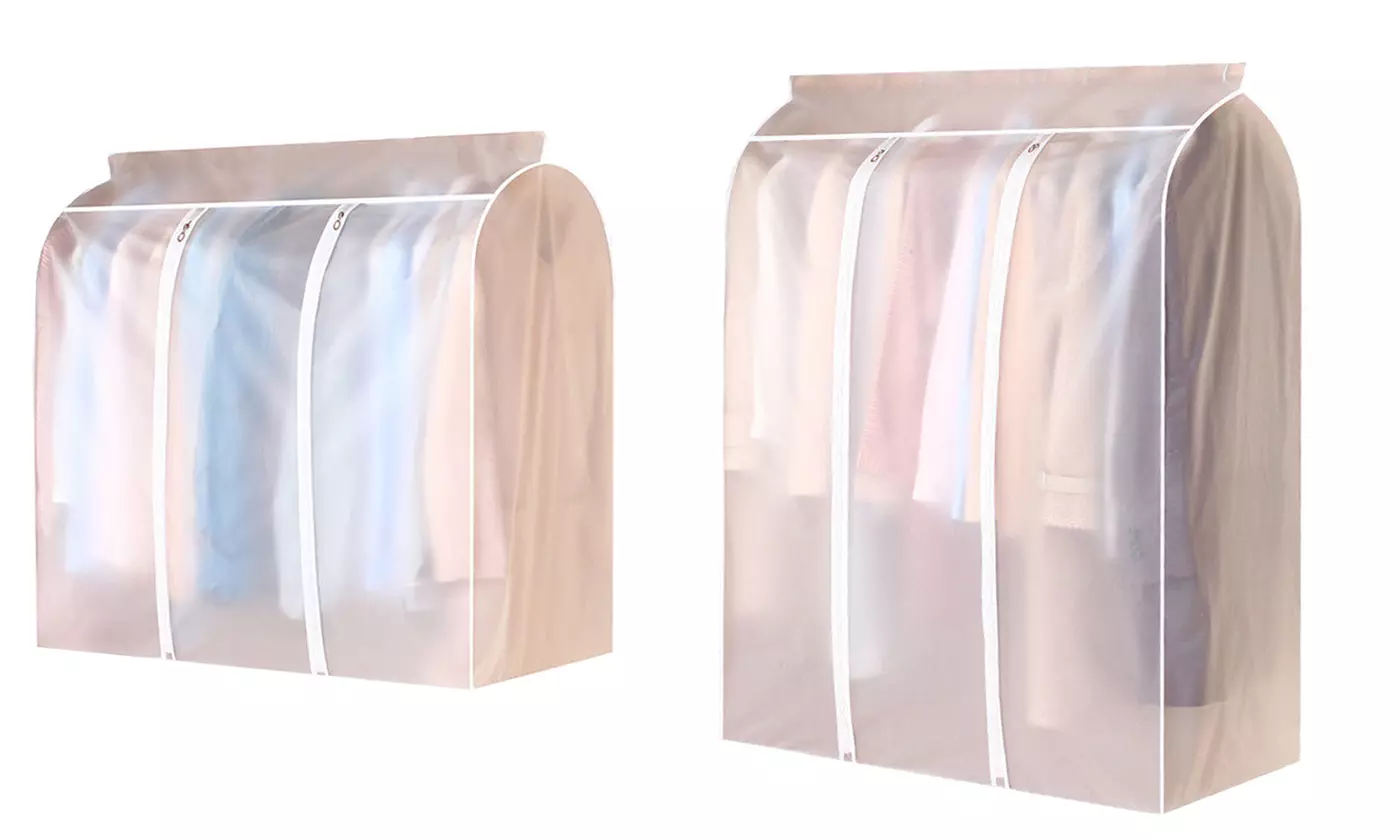 Large Translucent Frosted Garment Rack Cover Bags for Hanging Clothes - Primary Image