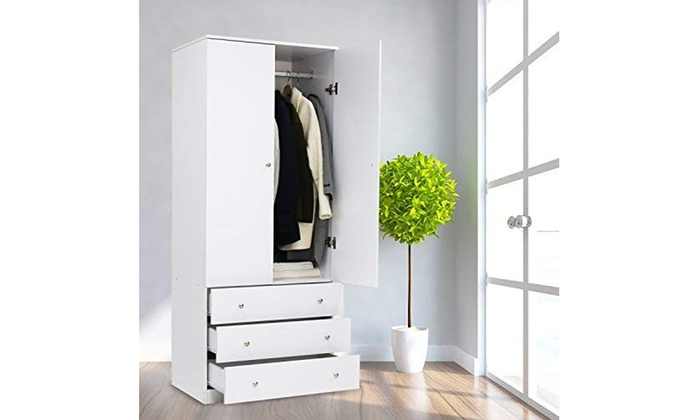 Up To 23 Off On Kinbor Two Door Wardrobe Cabi Groupon Goods