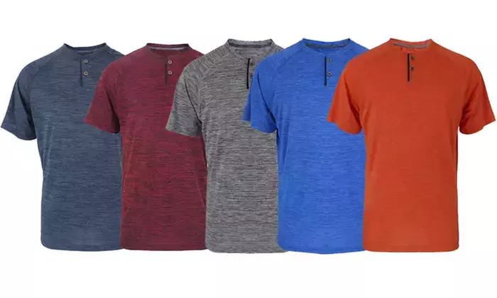 Men's Short Sleeve Melange Henley Tee - Primary Image