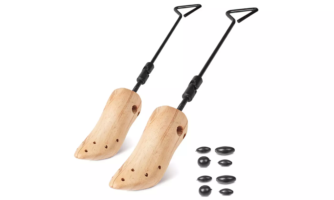 iMounTEK 2-Way Wood Boot Stretchers Shoe Expander w/ Adjustable Length & Width