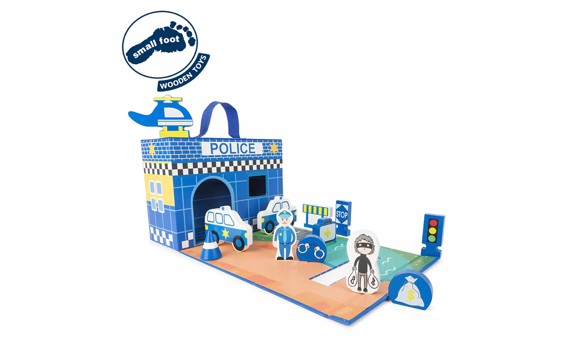 Small Foot Wooden Toys - Police Station Themed Playworld In Carrying Case - Primary Image