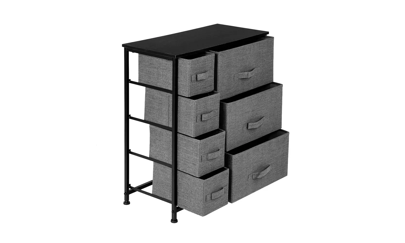 4 Tier 7 Dresser Storage Tower Sturdy Steel Frame Wood Top - Primary Image