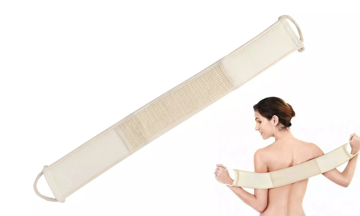 Soft Natural Sisal Fiber Back Strap Exfoliator Scrubber Spa Body Skin Brush - Primary Image