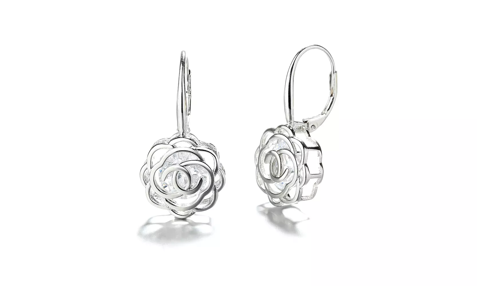 Leverback Rose Earrings with crystals from Swarovski - Multiple Options