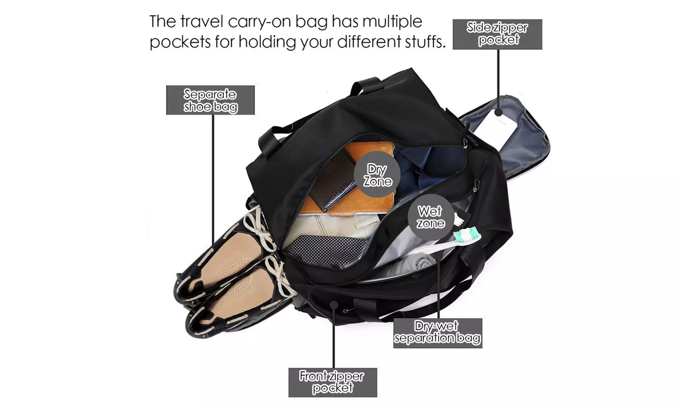 Waterproof Travel Duffel Bag Sports Tote Gym Bags Shoulder Weekend Overnight Bag