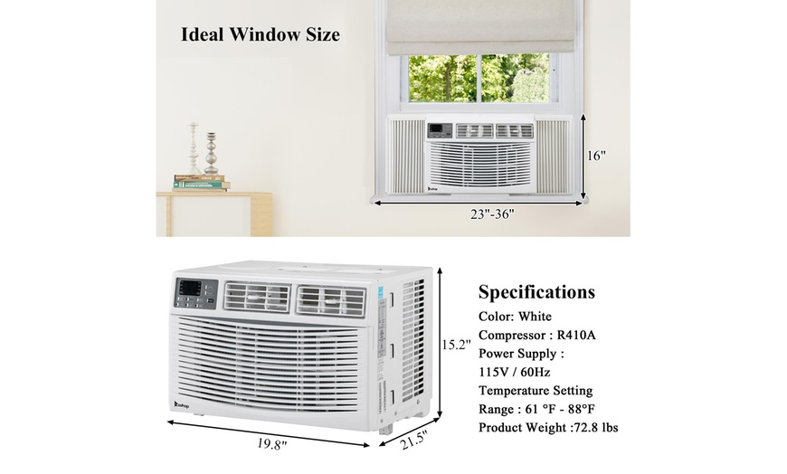 12000BTU 110V Window Air Conditioner With LCD Display And Remote, White ...